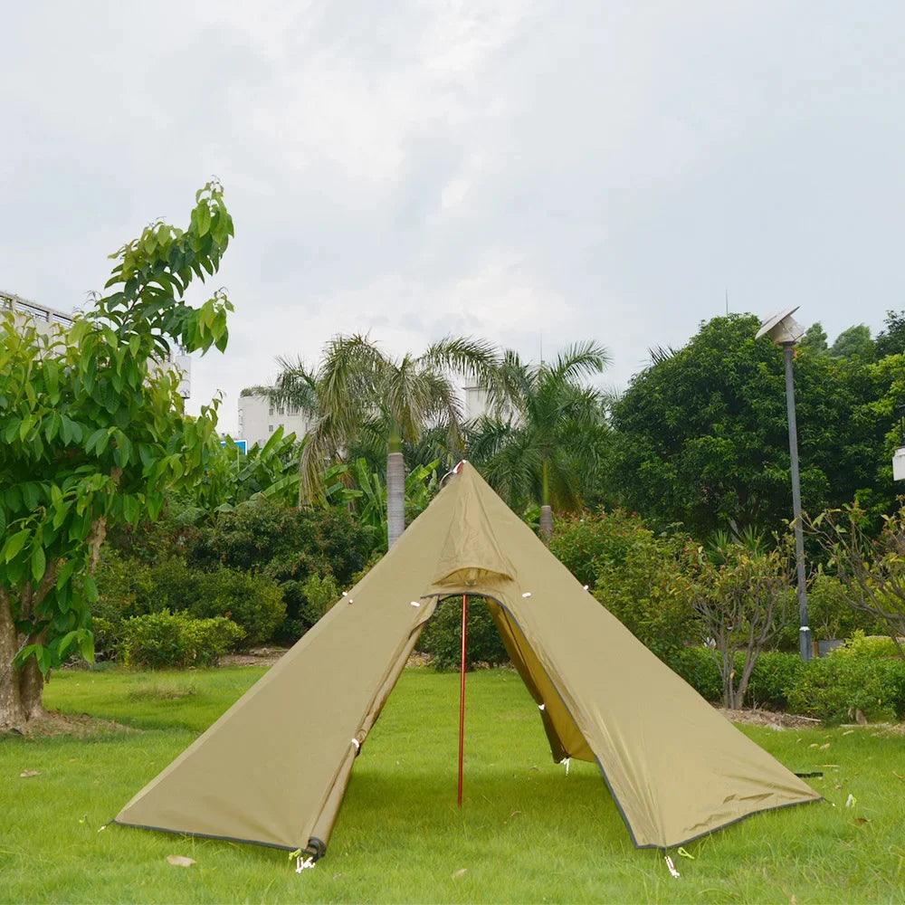 Ultralight Outdoor Camping Pyramid Tent Backpacking Hiking Tents For 1-2 Person Outdoor Camping Tent with Chimney Hole Camping Tent