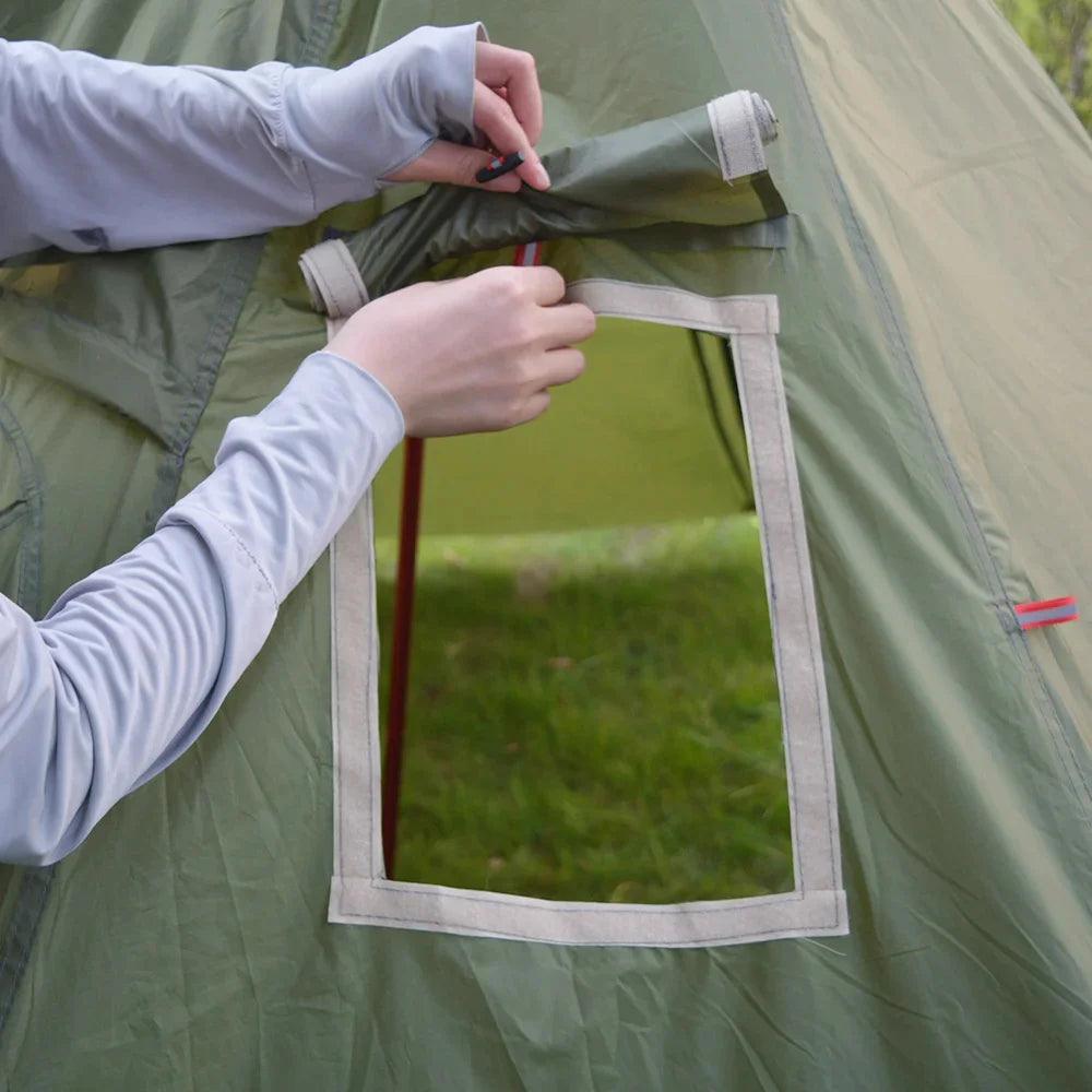 Ultralight Outdoor Camping Pyramid Tent Backpacking Hiking Tents For 1-2 Person Outdoor Camping Tent with Chimney Hole Camping Tent