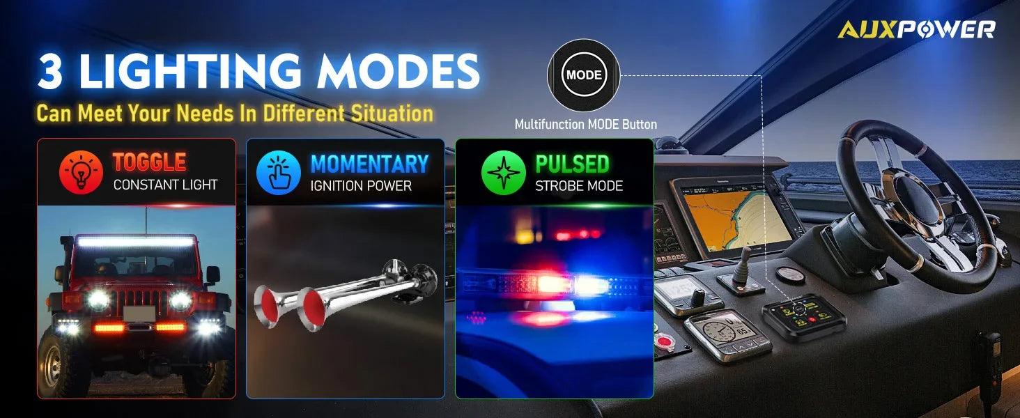 Universal RGB 4 Gang LED Switch Panel Lights On-Off Electronic Power Relay Control System for Cars SUV CAMPER RV MARINE Switch Panel