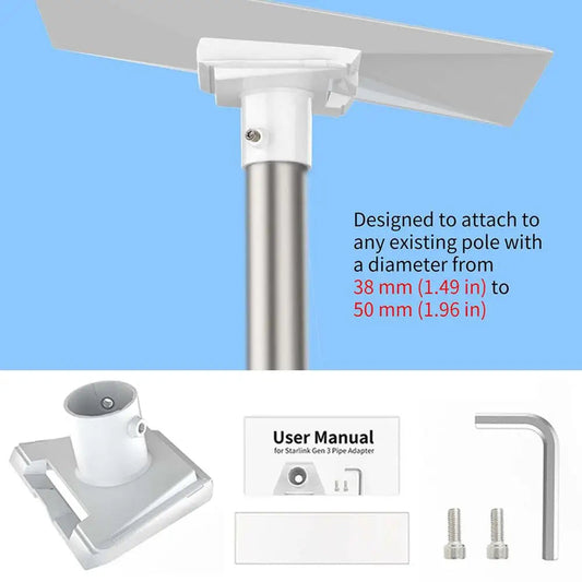 Starlink Gen 3 Pipe Adapter Round Tube High-impact Plastic Adapter Pole Mount For Starlink V3 Plate Roof Mount Accessories