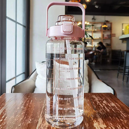 Water Bottle Motivational Drinking Bottle Sports Water Bottle With Time Marker Portable Reusable Plastic Cups Outdoor Travel Gym Water Bottle