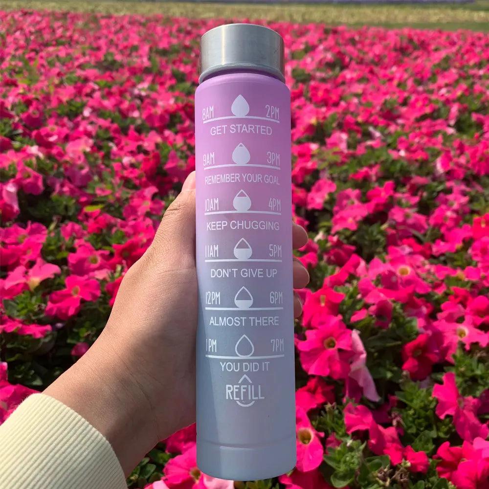 Water Bottle Motivational Drinking Bottle Sports Water Bottle With Time Marker Portable Reusable Plastic Cups Outdoor Travel Gym Water Bottle