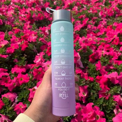 Water Bottle Motivational Drinking Bottle Sports Water Bottle With Time Marker Portable Reusable Plastic Cups Outdoor Travel Gym Water Bottle