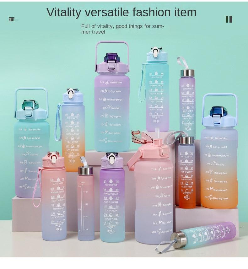 Water Bottle Motivational Drinking Bottle Sports Water Bottle With Time Marker Portable Reusable Plastic Cups Outdoor Travel Gym Water Bottle