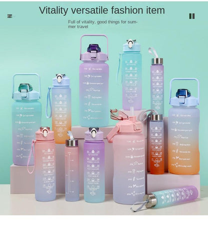 Water Bottle Motivational Drinking Bottle Sports Water Bottle With Time Marker Portable Reusable Plastic Cups Outdoor Travel Gym Water Bottle