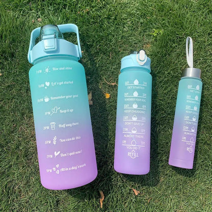 Water Bottle Motivational Drinking Bottle Sports Water Bottle With Time Marker Portable Reusable Plastic Cups Outdoor Travel Gym Water Bottle