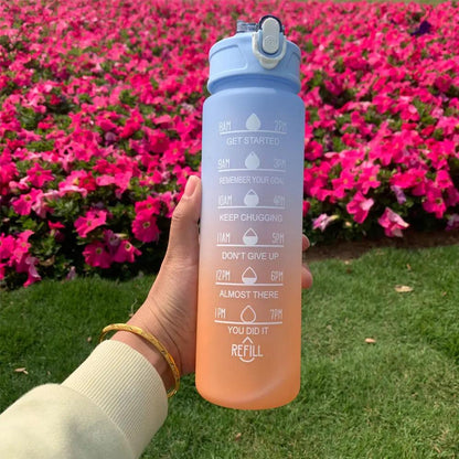 Water Bottle Motivational Drinking Bottle Sports Water Bottle With Time Marker Portable Reusable Plastic Cups Outdoor Travel Gym Water Bottle