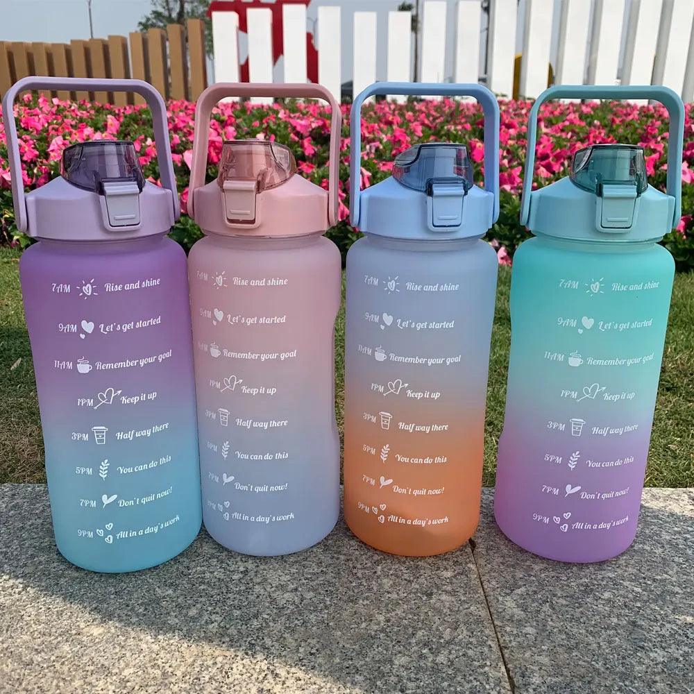 Water Bottle Motivational Drinking Bottle Sports Water Bottle With Time Marker Portable Reusable Plastic Cups Outdoor Travel Gym Water Bottle