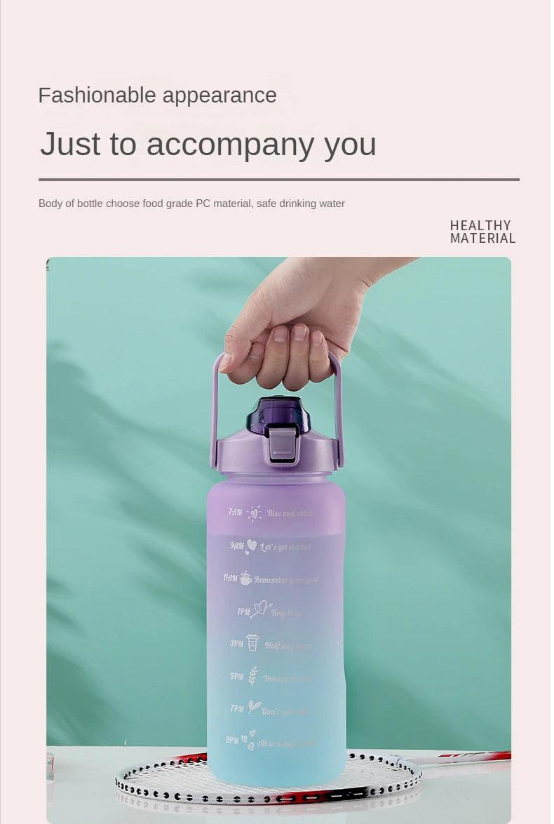 Water Bottle Motivational Drinking Bottle Sports Water Bottle With Time Marker Portable Reusable Plastic Cups Outdoor Travel Gym Water Bottle