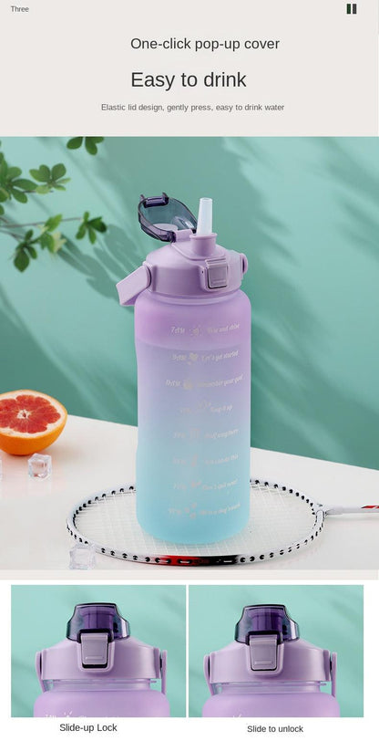 Water Bottle Motivational Drinking Bottle Sports Water Bottle With Time Marker Portable Reusable Plastic Cups Outdoor Travel Gym Water Bottle