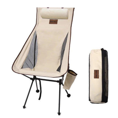 WESTTUNE Portable Folding Camping Chair with Headrest Lightweight Tourist Chairs Aluminum Alloy Fishing Chair Outdoor Furniture Camp Chairs
