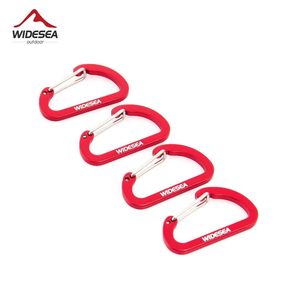 Widesea 4pcs Camping Hiking Mountaineering Buckle Aluminium Alloy Cord Buckles Equipment Outdoor Tents Accessory Carrabean