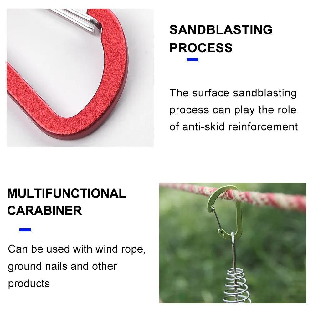 Widesea 4pcs Camping Hiking Mountaineering Buckle Aluminium Alloy Cord Buckles Equipment Outdoor Tents Accessory Carrabean