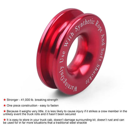 Winch Snatch Recovery Ring for Soft Shackle ATV UTV Rcovery 41000 lb Trucks Loop Snatch Block Off Road Winch Pulley Cable Hook Snatch Recovery Ring