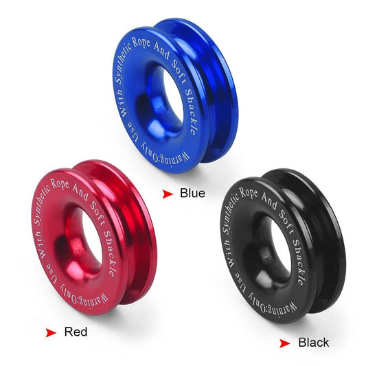 Winch Snatch Recovery Ring for Soft Shackle ATV UTV Rcovery 41000 lb Trucks Loop Snatch Block Off Road Winch Pulley Cable Hook - Snatch Recovery Ring - Open Cut Off - Grid
