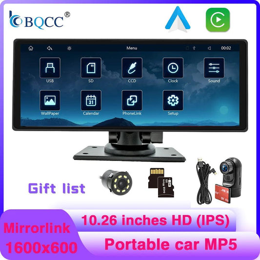 Wireless Rear View Camera System 10.26" Carplay Android Auto - Reverse Camera Kit - Open Cut Off - Grid