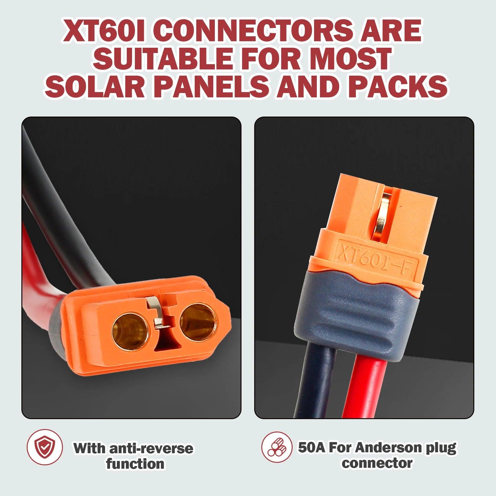 XT60i to O Ring Terminal Cable 10 AWG XT60i Female to O Ring Connector XT60i-F Extension Cable for Power Solar Solar Cable